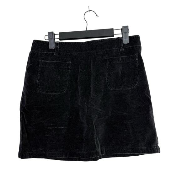 J. Crew Velvet Velour Straight Mini Skirt Belt Loops Pockets 8 Black #3276 - Picture 14 of 14